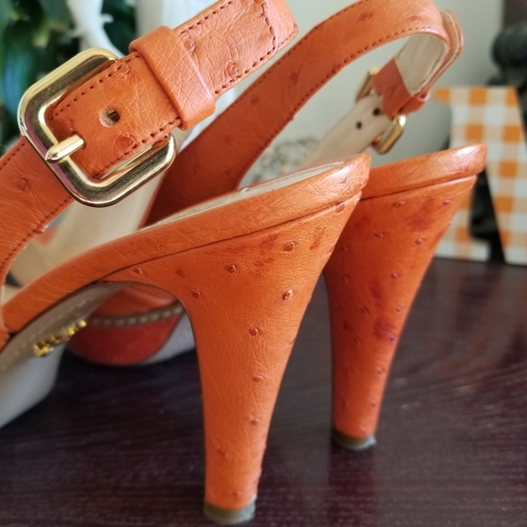 Prada ostrich  platform heels sz 37.5 - Picture 11 of 16